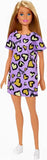 Barbie Doll, Blonde Chic Fashionista GHW49 Wearing Purple Dress / Yellow Hearts