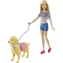 Barbie Walk & Potty Pup Set with Doll & Tail-Activated Pooping Puppy