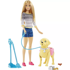 Barbie Walk & Potty Pup Set with Doll & Tail-Activated Pooping Puppy