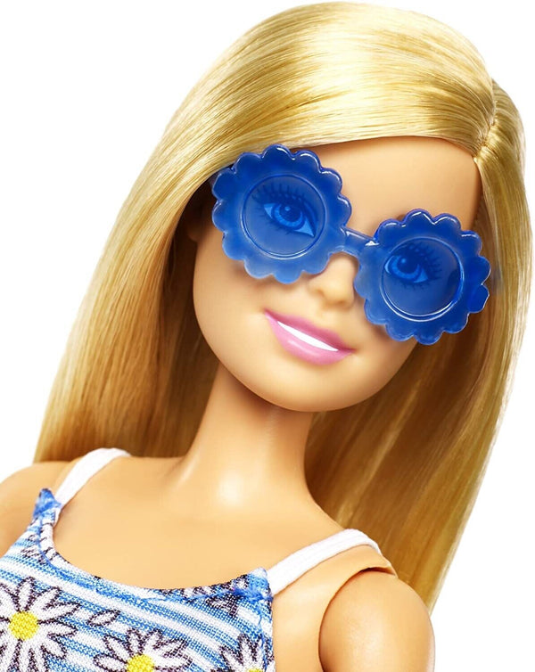 Barbie Doll Floral Dress Yellow Bag with Clothes and Accessories