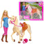 Barbie Doll & Horse Playset, Blonde Hair with Riding Accessories FXH13 GIFT NEW