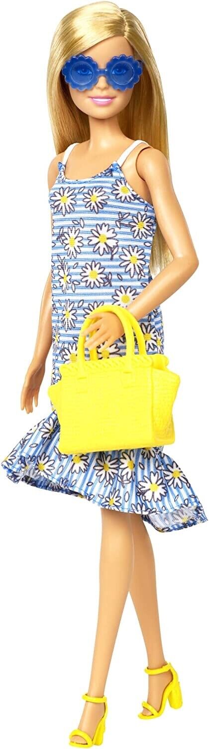 Barbie Doll Floral Dress Yellow Bag with Clothes and Accessories One Shop - The Toy Store Barbie Doll Floral Dress Yellow Bag with Clothes and Accessories One Shop - The Toy Store
