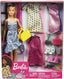 Barbie Doll Floral Dress Yellow Bag with Clothes and Accessories