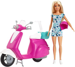 Barbie Doll & Pink Scooter Set
