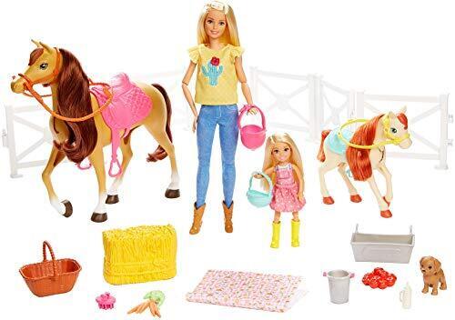 Barbie Playset and Chelsea Blonde Dolls, 2 Horses with Bobbling Heads