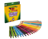 Crayola 684050 Long Barrel Colored Woodcase Pencils 3.3 mm 50 Assorted Colors/Set
